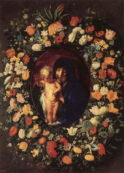 Jacob Jordaens Madonna and  Child Wreathed wih Flowers Sweden oil painting art